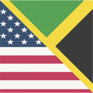 Sticker Drapeau américain jamaïcain   Jamaïque États-Unis