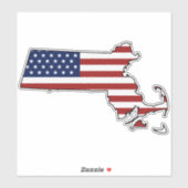 Sticker Drapeau américain Massachusetts (Feuille)