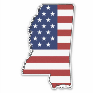 Sticker Drapeau américain Mississippi