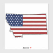 Sticker Drapeau américain Montana (Feuille)
