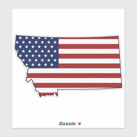 Sticker Drapeau américain Montana (Feuille)