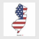 Sticker Drapeau américain New Jersey (Feuille)