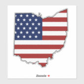 Sticker Drapeau américain Ohio (Feuille)