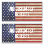 Sticker Drapeau américain patiné et en détresse (Devant)