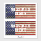 Sticker Drapeau américain patiné et en détresse (Feuille)