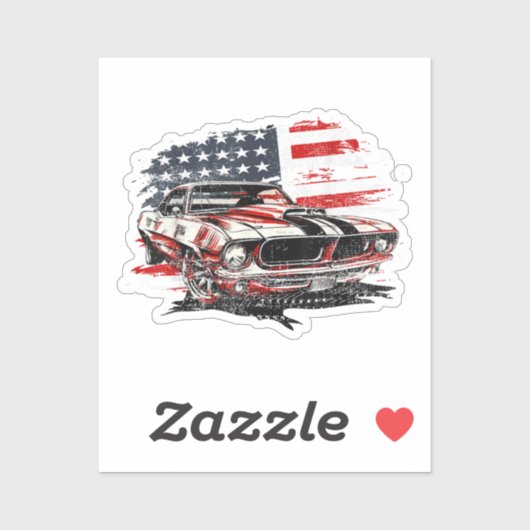 Sticker Drapeau Américain Patriotique  (Feuille)