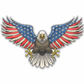 Sticker Drapeau américain peint pygargue à tête blanche pa (Devant)