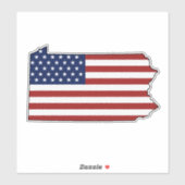 Sticker Drapeau américain Pennsylvanie (Feuille)