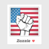 Sticker Drapeau américain | Poing levant (Feuille)