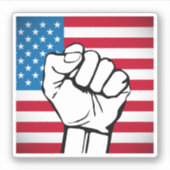 Sticker Drapeau américain | Poing levant (Devant)