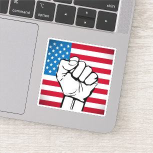 Sticker Drapeau américain  Poing levant