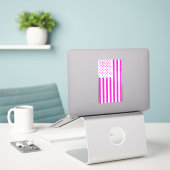 Sticker Drapeau américain rose (Ordinateur portable sur le bureau)