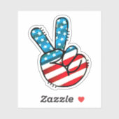Sticker Drapeau américain Signe de paix (Feuille)