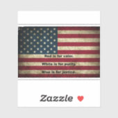 Sticker Drapeau américain - Signification des couleurs (Feuille)