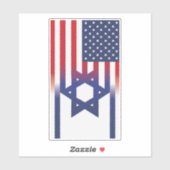 Sticker Drapeau américain Stand With Israel (Feuille)