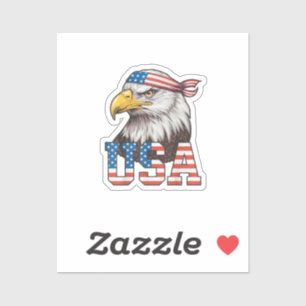 Sticker Drapeau américain USA Hommes Femmes Enfants Aigle