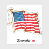 Sticker Drapeau américain vintage (Feuille)