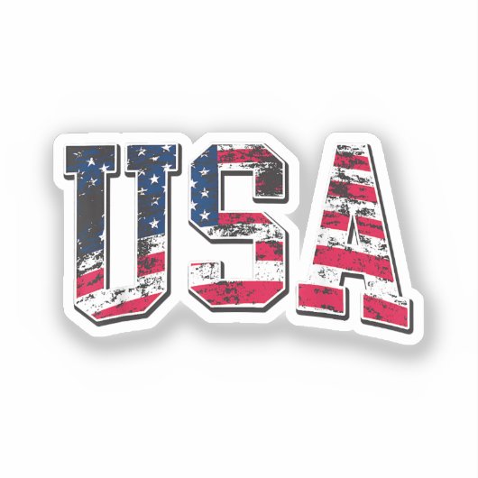 Sticker Drapeau américain Vintage (Recto)