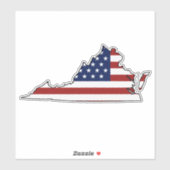 Sticker Drapeau américain Virginie (Feuille)