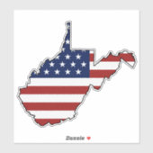 Sticker Drapeau américain Virginie-Occidentale (Feuille)