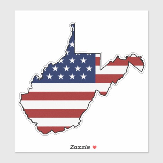 Sticker Drapeau américain Virginie-Occidentale (Feuille)