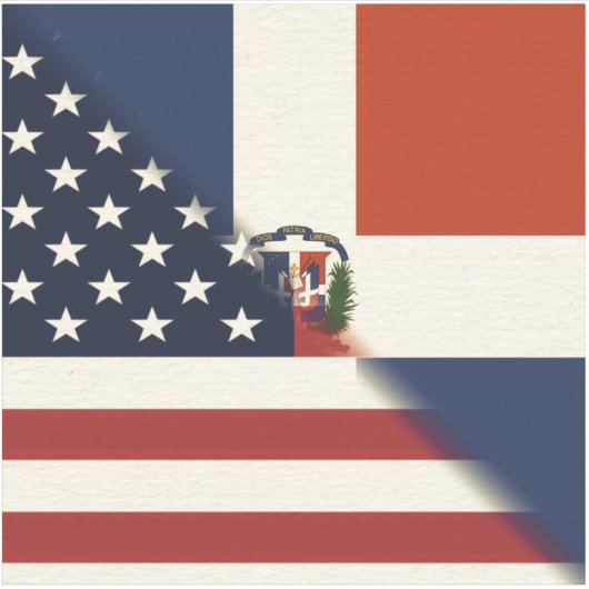 Sticker Drapeau Amérique République Dominicaine | US D.R.  (Devant)