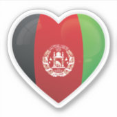 Sticker Drapeau Amour Afganistan (Devant)