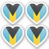 Sticker Drapeau amoureux des Bahamas (Recto)