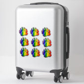 Sticker Drapeau Arc-en-ciel Cool Patte d'Ours (Sur valise)