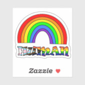 Sticker Drapeau arc-en-ciel de fierté ou de soutien LGBTQ+ (Feuille)