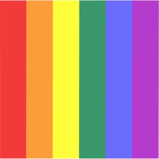 Sticker Drapeau arc-en-ciel gay pride (Devant)