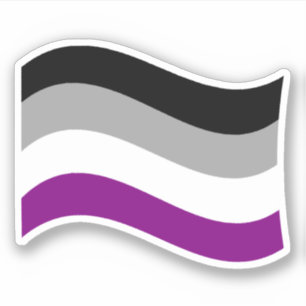 Sticker Drapeau arc-en-ciel ondoyant de la fierté asexuée