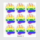 Sticker Drapeau Arc-en-ciel Patte d'Ours (Feuille)