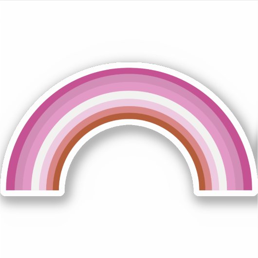 Sticker Drapeau arc-en-ciel rose de la fierté lesbienne (Devant)