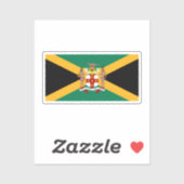 Sticker Drapeau/armoiries de Jamaïque (Feuille)