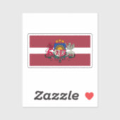 Sticker Drapeau/armoiries de Lettonie (Feuille)