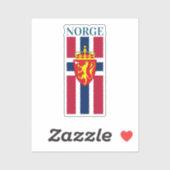 Sticker Drapeau/Armoiries de Norvège (Feuille)