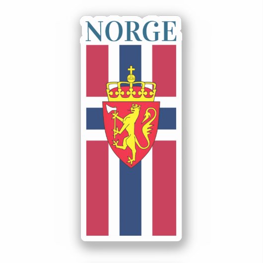 Sticker Drapeau/Armoiries de Norvège (Recto)