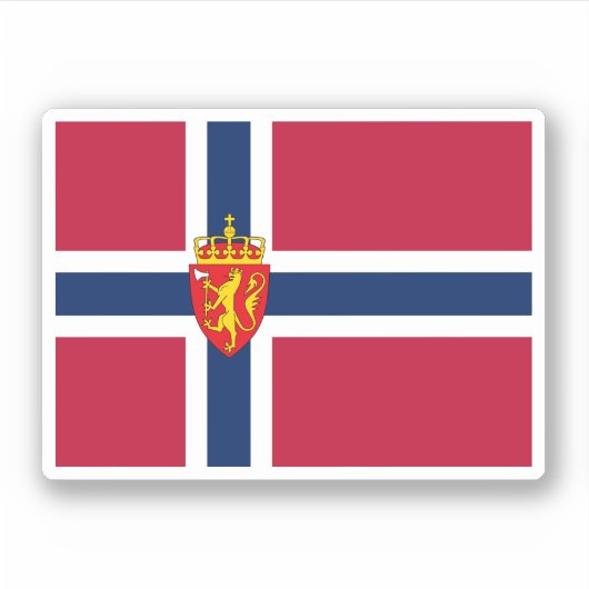 Sticker Drapeau/Armoiries de Norvège (Devant)