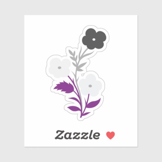 Sticker Drapeau Asexuel subtil (Feuille)