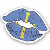 Sticker Drapeau Asturias Asturian Lipstick Lover (Recto)