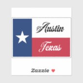Sticker Drapeau Austin Texas (Feuille)