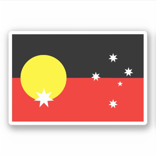 Sticker Drapeau Australie autochtone (Devant)