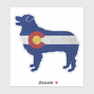 Sticker Drapeau australien de berger chien race Colorado