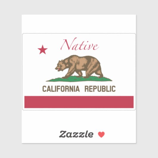 Sticker Drapeau autochtone de Californie (Feuille)