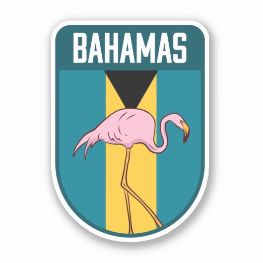 Sticker Drapeau Bahamas avec flammes - Bahamas Travel (Devant)