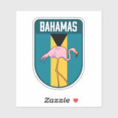 Sticker Drapeau Bahamas avec flammes - Bahamas Travel (Feuille)