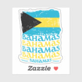 Sticker Drapeau Bahamas Vacances Croisière Bahamée (Feuille)