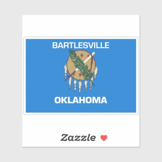 Sticker Drapeau Bartlesville Oklahoma (Feuille)