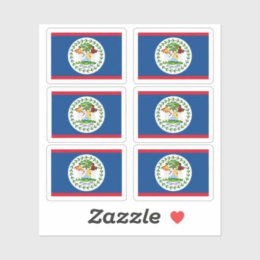 Sticker Drapeau bélizien (Feuille)